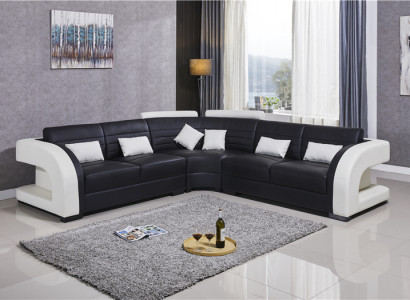 Set furniture living landscape L-shape new designer sofa couch corner sofa + stool upholstery